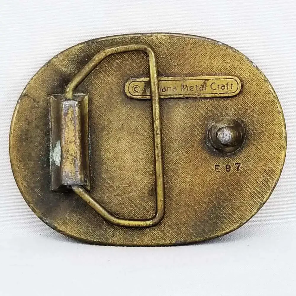 Vintage‎ Indiana Metal Craft Deer Buck Belt Buckle Wildlife Nature Scene